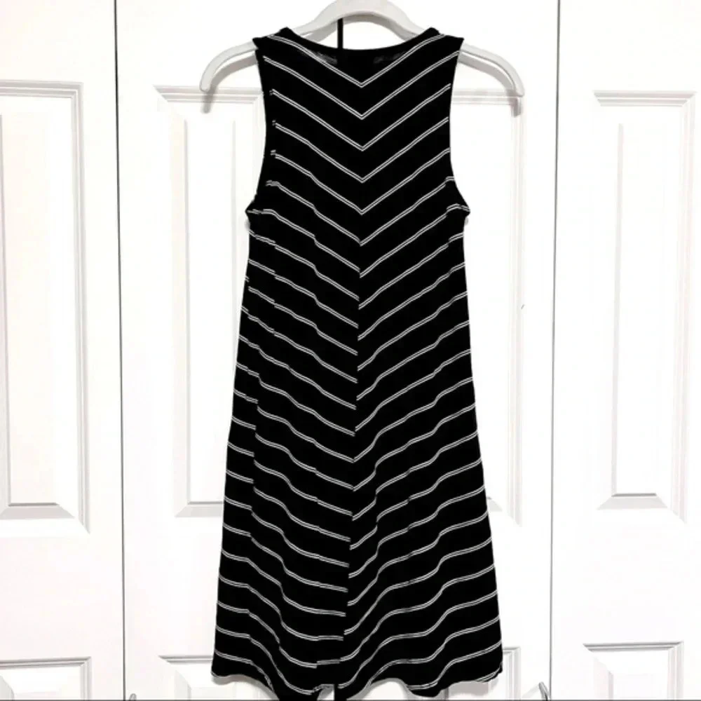 MADEWELL Sleeveless A-line Black & White Striped Tank Dress Size Small - Picture 5 of 8